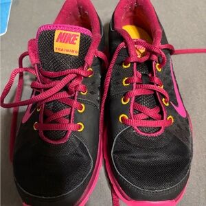 Nike Black Pink and Yellow Training Sneakers